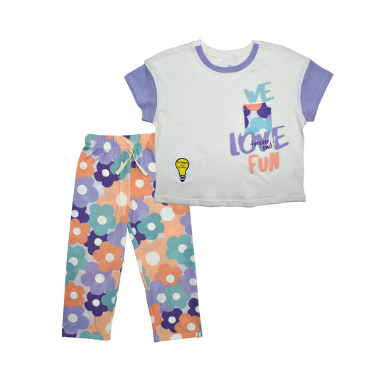 Pijama Manga Corta y Pantalón para Niña